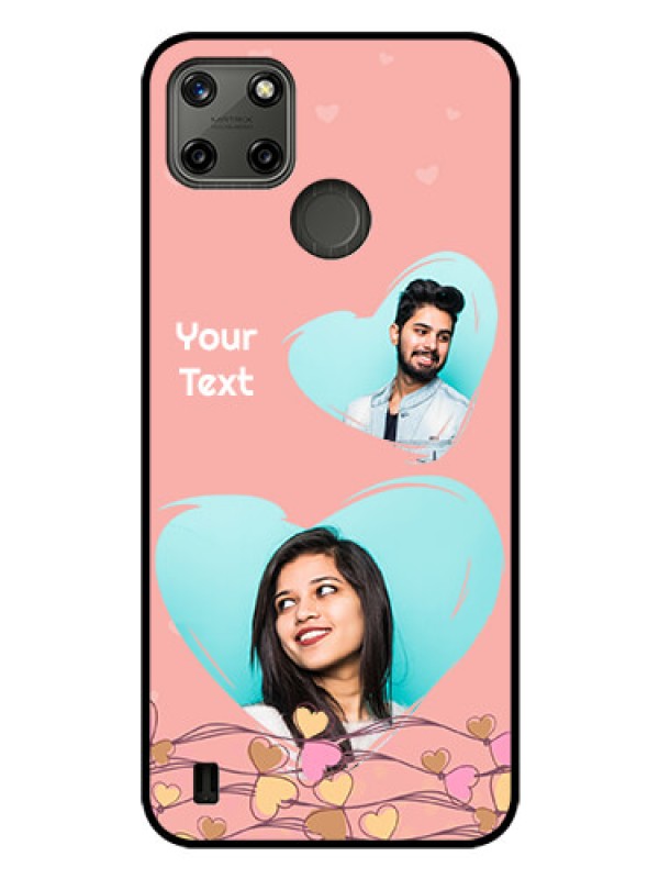 Custom Realme C21Y Custom Glass Mobile Case - Love Doodle Design