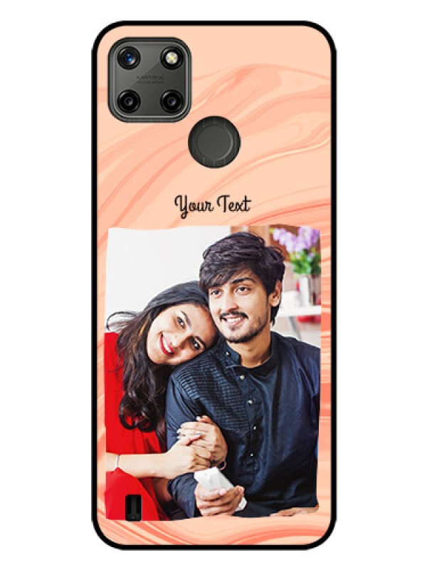 Custom Realme C21Y Personalized Glass Phone Case - Marble Texture Design