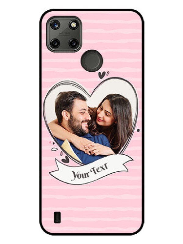 Custom Realme C21Y Custom Glass Phone Case - Vintage Heart Design