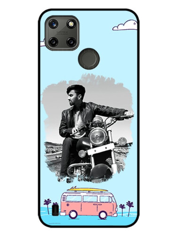 Custom Realme C21Y Photo Printing on Glass Case - Travel & Adventure Design