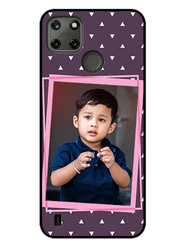 Custom Realme C21Y Custom Glass Mobile Case - Triangle Pattern Dotted Design