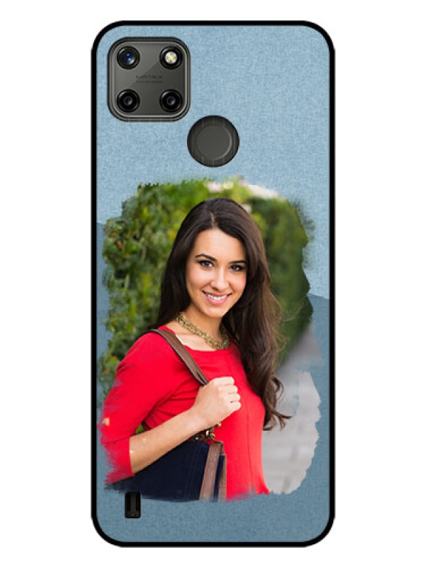 Custom Realme C21Y Custom Glass Mobile Case - Grunge Line Art Design