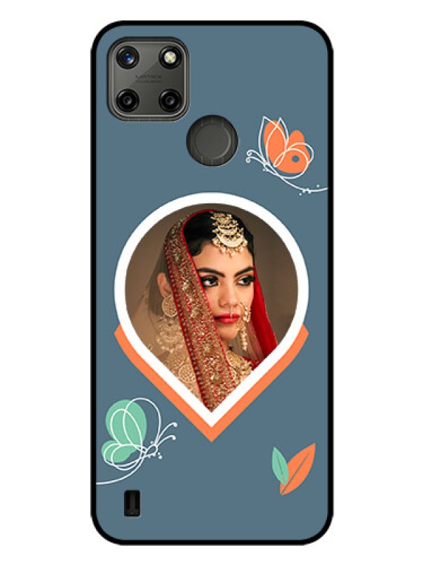 Custom Realme C21Y Custom Glass Mobile Case - Droplet Butterflies Design