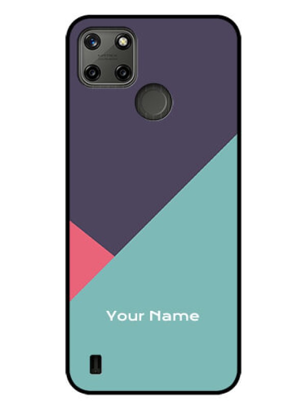 Custom Realme C21Y Custom Glass Mobile Case - Tri Color abstract Design
