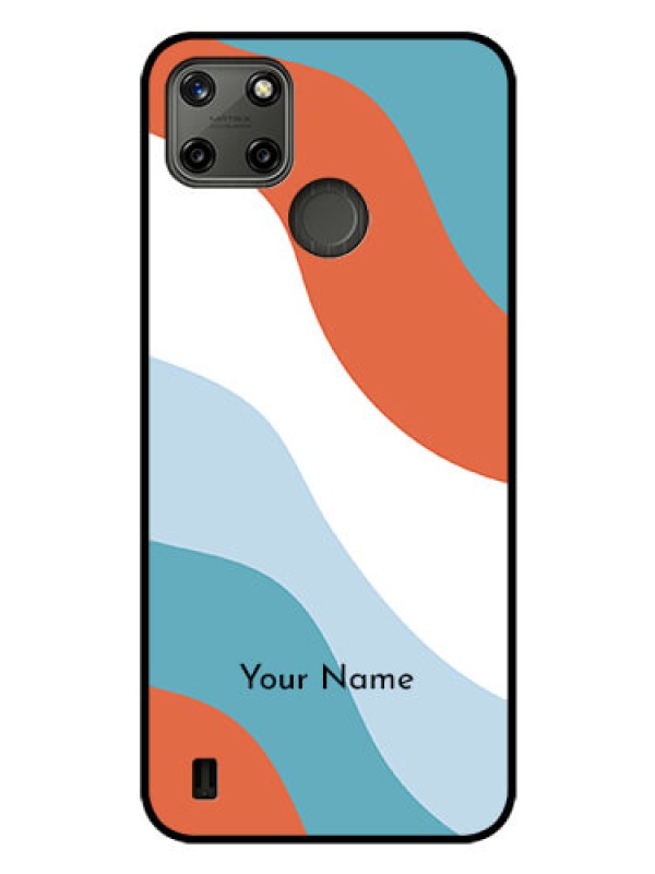 Custom Realme C21Y Custom Glass Mobile Case - coloured Waves Design