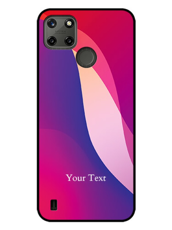 Custom Realme C21Y Personalized Glass Phone Case - Digital abstract Overlap Design