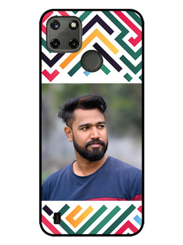 Custom Realme C21Y Personalized Glass Phone Case - Colorful Maze Pattern Design