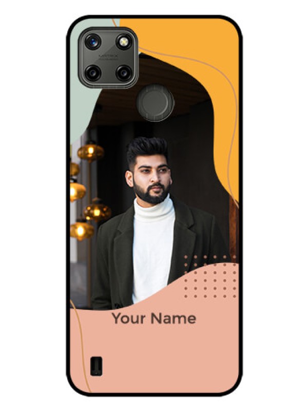 Custom Realme C21Y Personalized Glass Phone Case - Tri-coloured overlay design