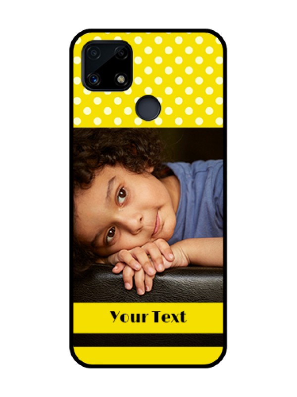Custom Realme C25 Custom Glass Phone Case  - Bright Yellow Case Design