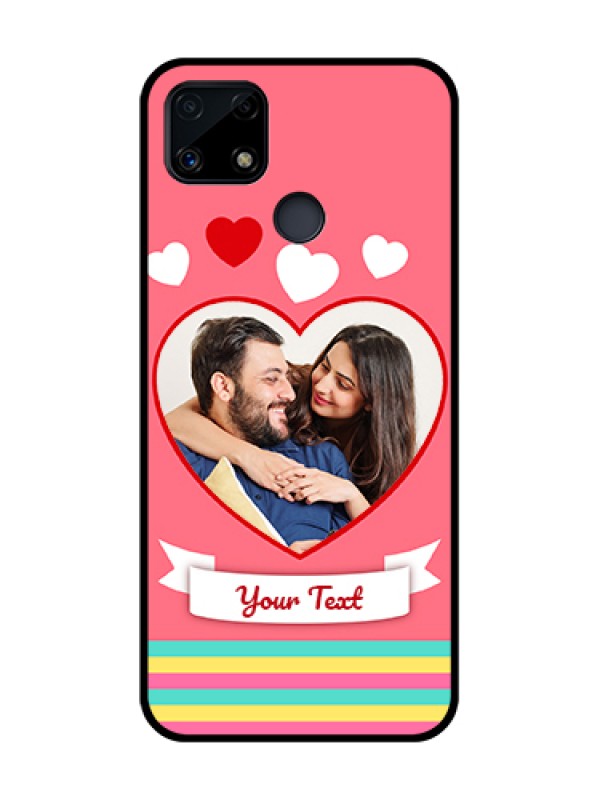 Custom Realme C25 Photo Printing on Glass Case  - Love Doodle Design
