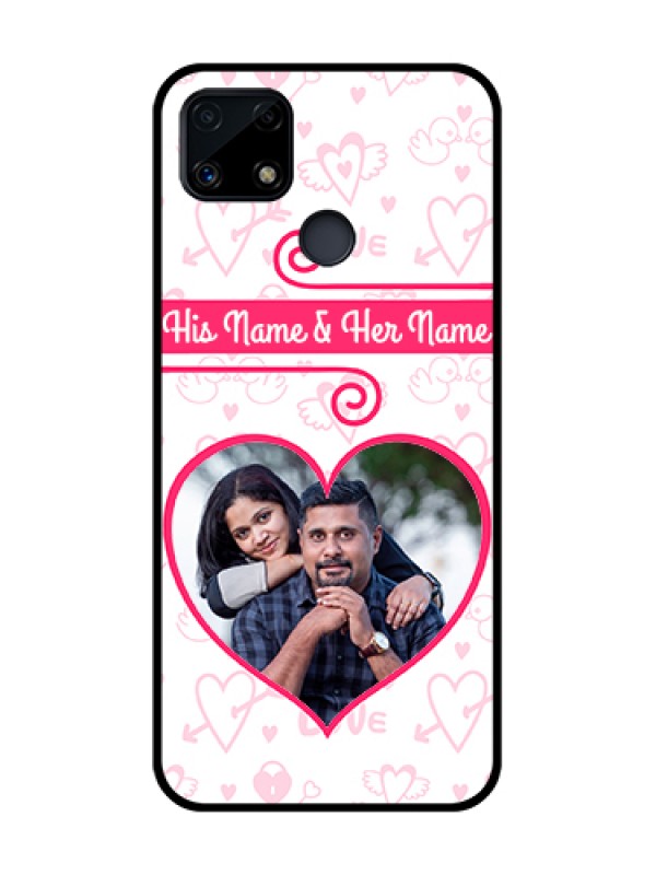 Custom Realme C25 Personalized Glass Phone Case  - Heart Shape Love Design