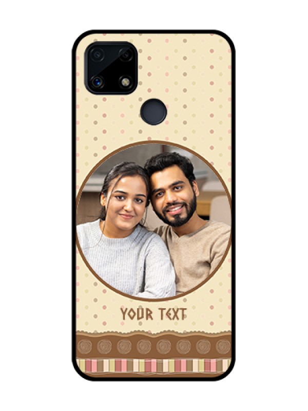 Custom Realme C25 Custom Glass Mobile Case  - Brown Dotted Mobile Case Design