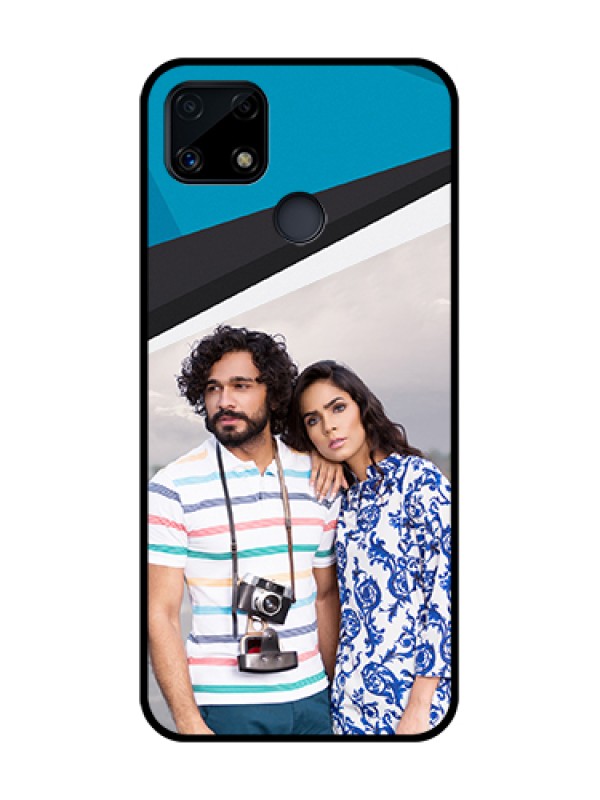Custom Realme C25 Photo Printing on Glass Case  - Simple Pattern Photo Upload Design