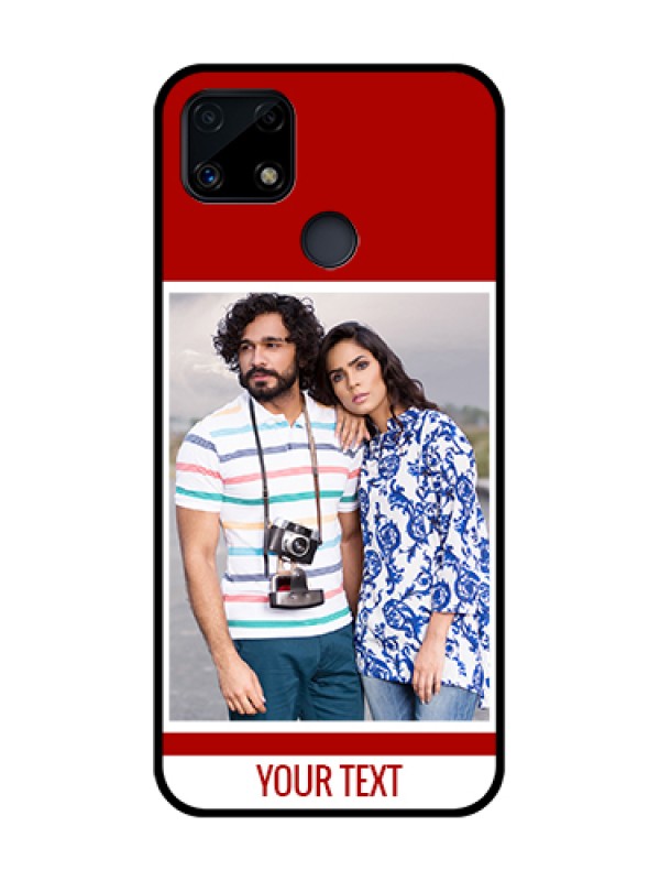 Custom Realme C25 Personalized Glass Phone Case  - Simple Red Color Design