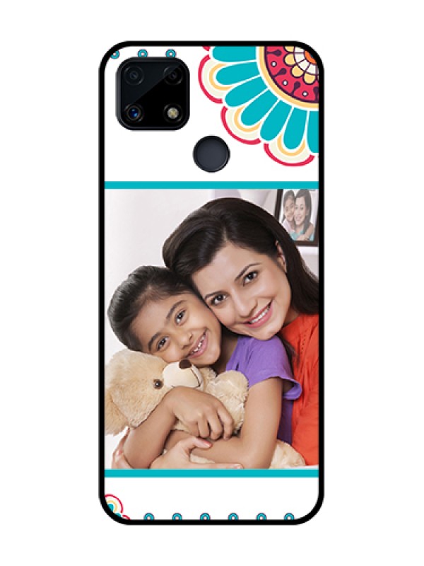 Custom Realme C25 Custom Glass Phone Case  - Flower Design