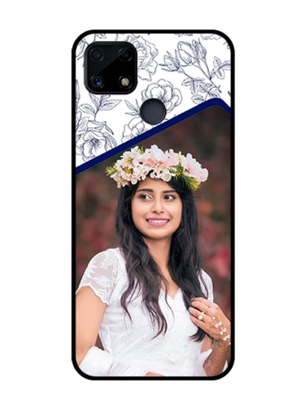 Custom Realme C25 Personalized Glass Phone Case  - Premium Floral Design