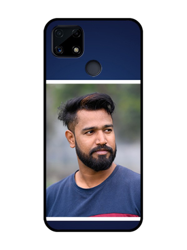 Custom Realme C25 Personalized Glass Phone Case  - Simple Royal Blue Design