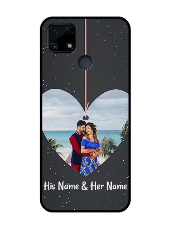 Custom Realme C25 Custom Glass Phone Case  - Hanging Heart Design