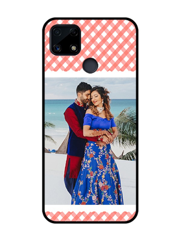 Custom Realme C25 Personalized Glass Phone Case  - Pink Pattern Design