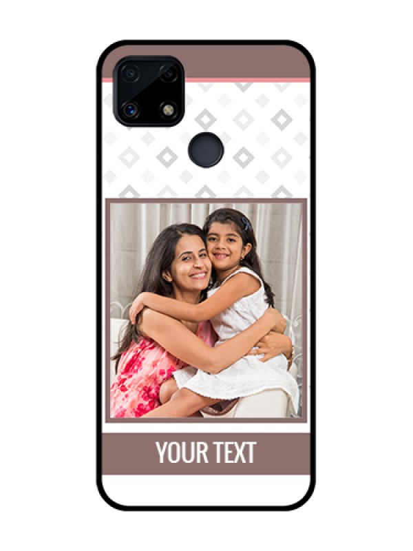 Custom Realme C25 Photo Printing on Glass Case  - Simple Diamond Design