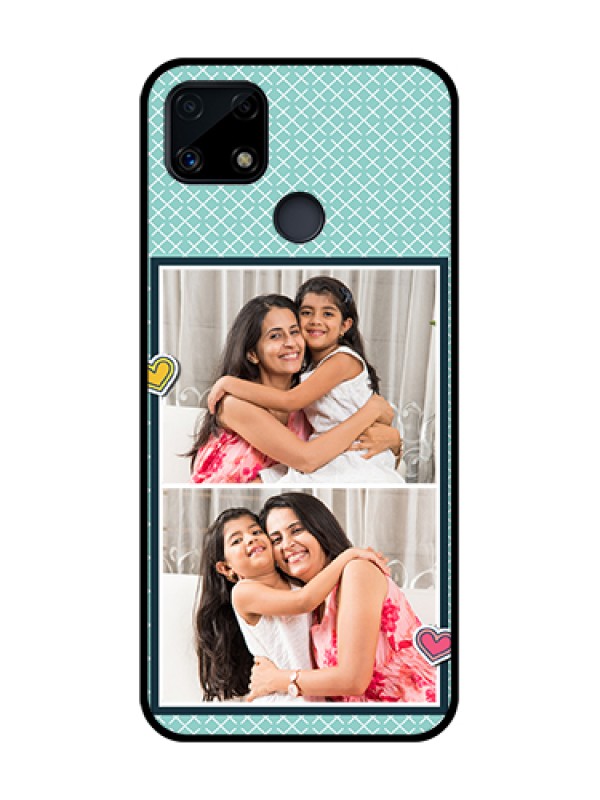 Custom Realme C25 Custom Glass Phone Case  - 2 Image Holder with Pattern Design