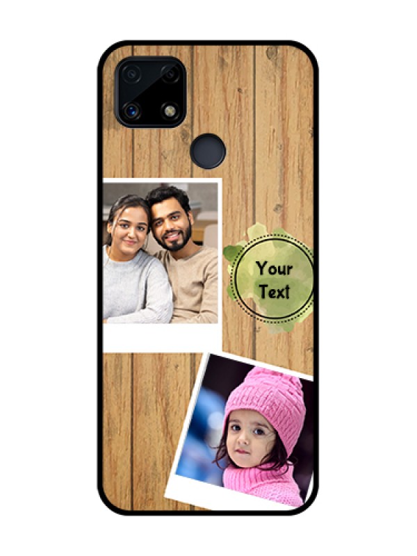 Custom Realme C25 Custom Glass Phone Case  - Wooden Texture Design