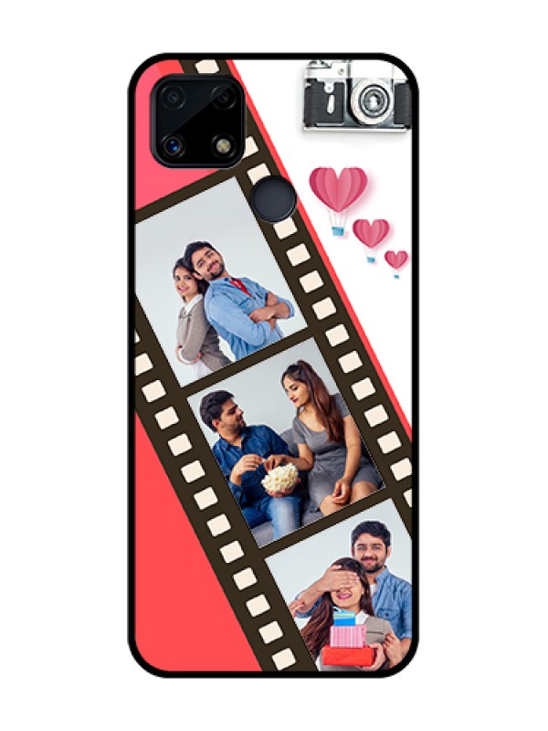 Custom Realme C25 Personalized Glass Phone Case  - 3 Image Holder with Film Reel