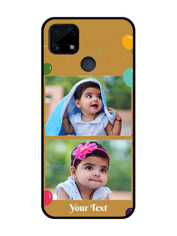 Custom Realme C25 Personalized Glass Phone Case  - Image Holder with Birthday Celebrations Design
