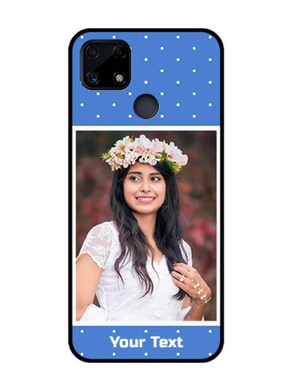 Custom Realme C25 Photo Printing on Glass Case  - Polka dots design