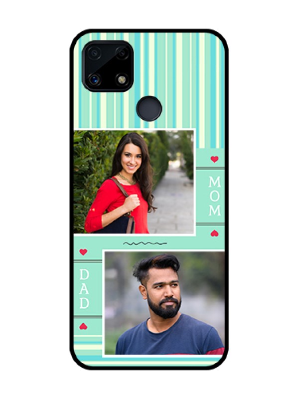 Custom Realme C25 Custom Glass Phone Case  - Mom & Dad Pic Design
