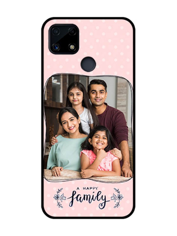 Custom Realme C25 Custom Glass Phone Case  - Family with Dots Design