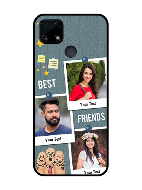 Custom Realme C25 Personalized Glass Phone Case  - Sticky Frames and Friendship Design