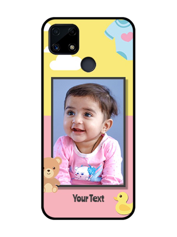 Custom Realme C25 Photo Printing on Glass Case  - Kids 2 Color Design