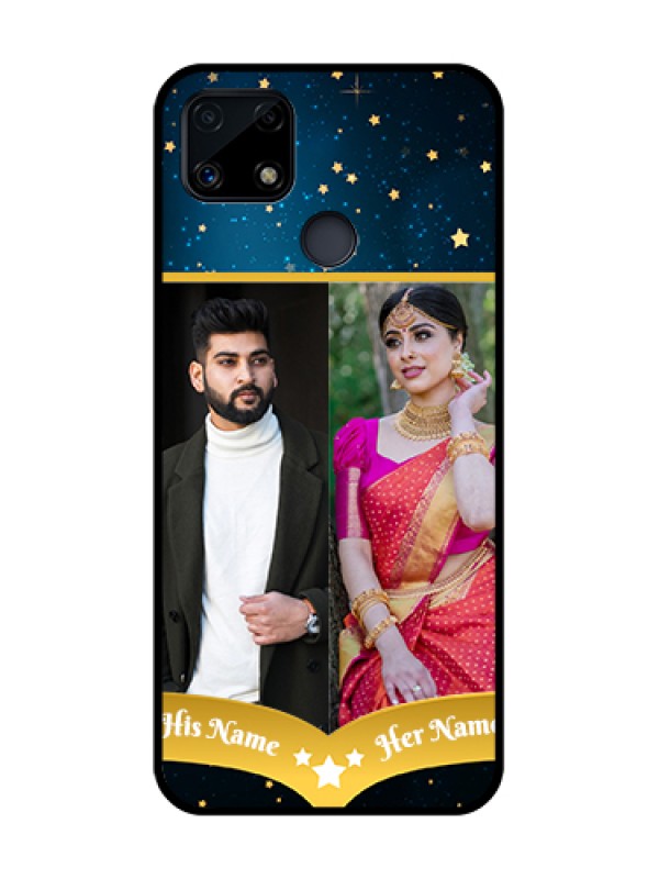 Custom Realme C25 Custom Glass Phone Case  - Galaxy Stars Backdrop Design