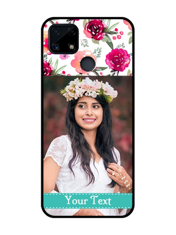 Custom Realme C25 Custom Glass Phone Case  - Watercolor Floral Design