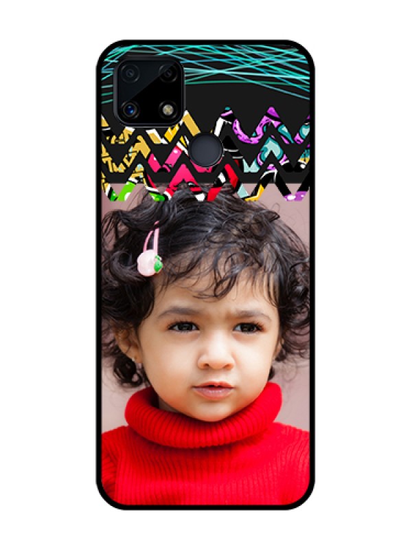Custom Realme C25 Personalized Glass Phone Case  - Neon Abstract Design