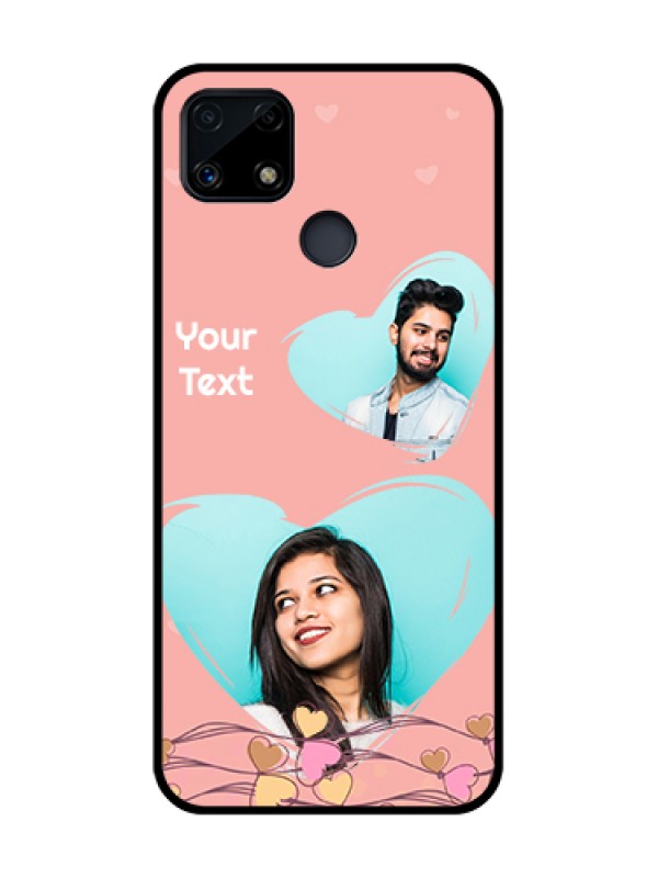Custom Realme C25 Custom Glass Mobile Case  - Love Doodle Design