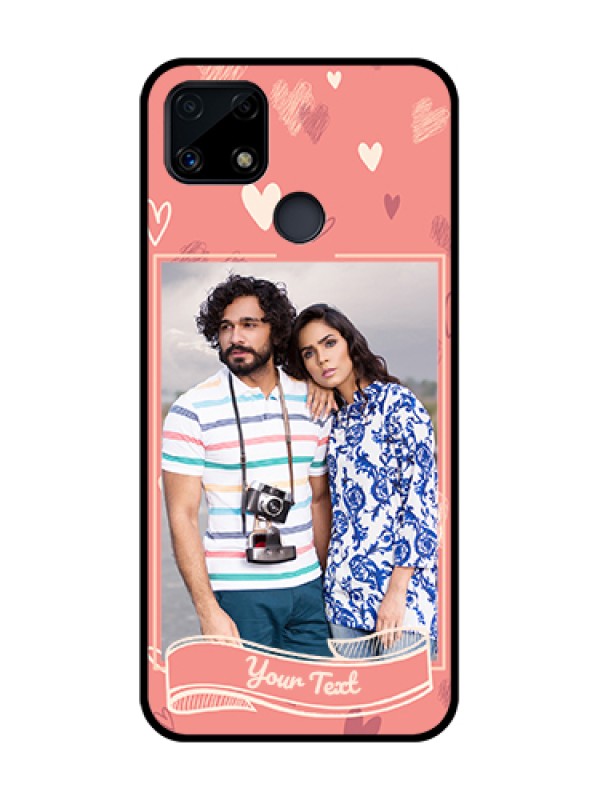 Custom Realme C25 Custom Glass Phone Case  - Love doodle art Design