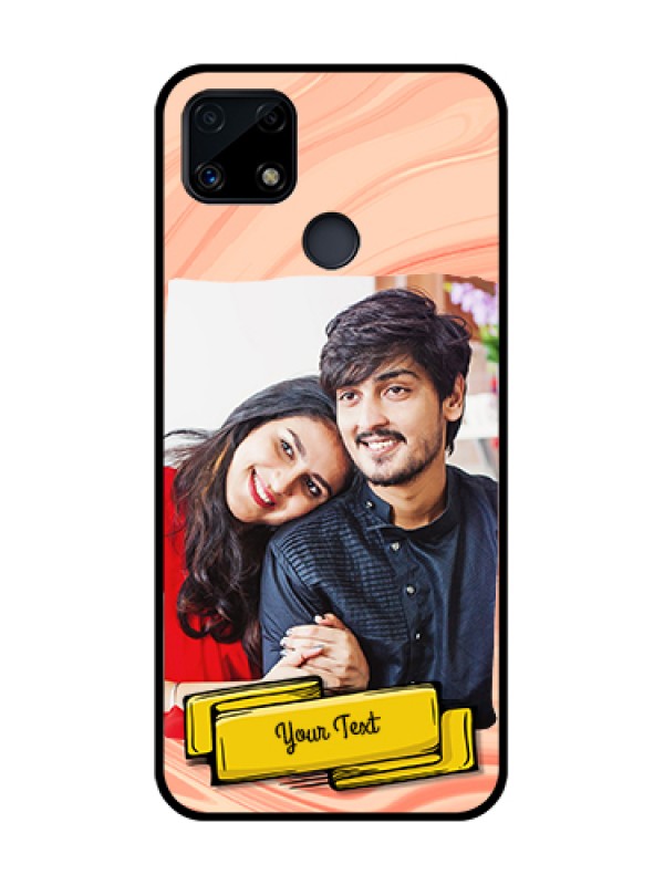 Custom Realme C25 Personalized Glass Phone Case  - Marble Texture Design