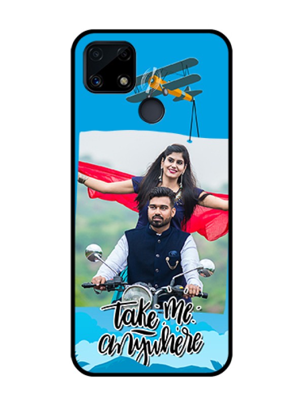 Custom Realme C25 Custom Glass Mobile Case  - Traveller Design 