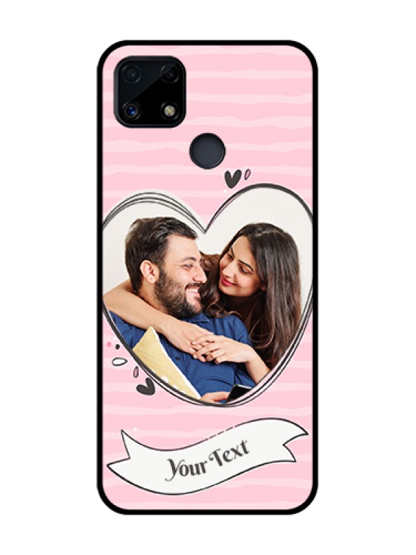 Custom Realme C25 Custom Glass Phone Case  - Vintage Heart Design