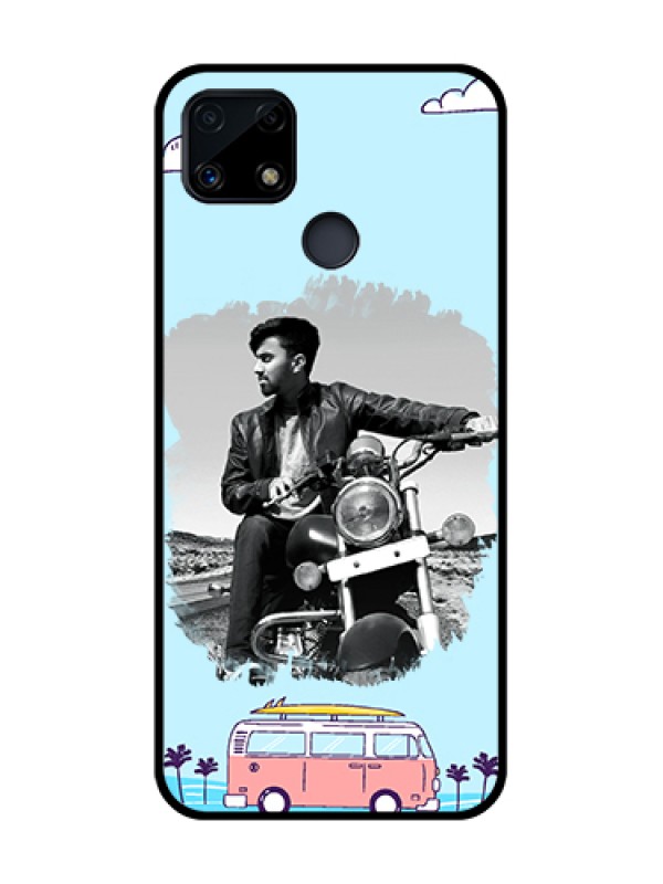 Custom Realme C25 Photo Printing on Glass Case  - Travel & Adventure Design
