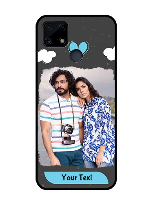 Custom Realme C25 Custom Glass Phone Case  - Splashes with love doodles Design