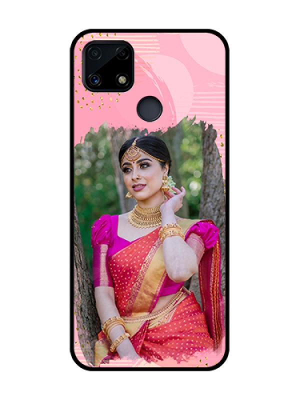 Custom Realme C25 Personalized Glass Phone Case  - Gold Glitter Splash Design