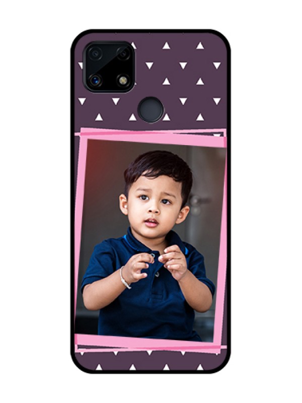 Custom Realme C25 Custom Glass Mobile Case  - Triangle Pattern Dotted Design
