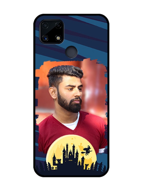 Custom Realme C25 Photo Printing on Glass Case  - Halloween Witch Design 