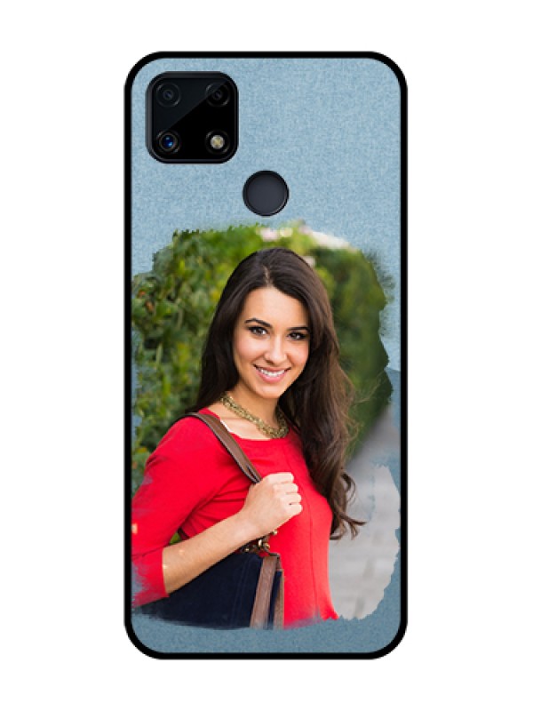 Custom Realme C25 Custom Glass Mobile Case  - Grunge Line Art Design