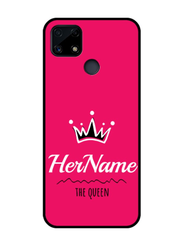 Custom Realme C25 Glass Phone Case Queen with Name
