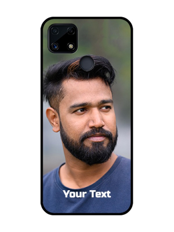 Custom Realme C25 Glass Mobile Cover: Photo with Text
