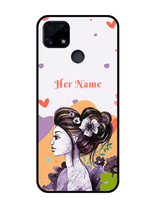 Custom Realme C25 Personalized Glass Phone Case - Woman And Nature Design